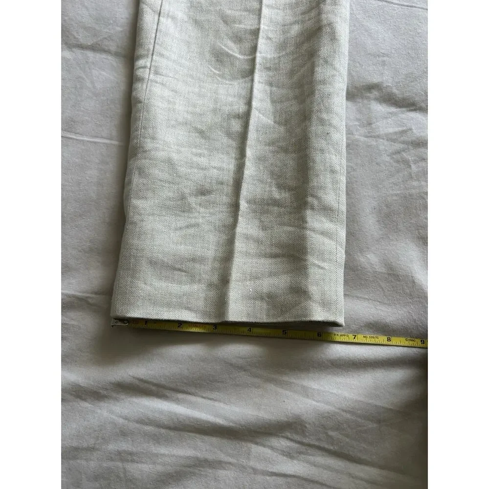 Men’s Billy Reid Dress Pants Size 30 (31x33) Herringbone Cotton Ecru Off White